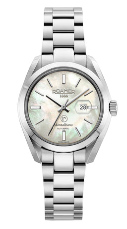 Montalbano Ladies 31mm Automatic Three-Hand Date Silver Bracelet Sapphire glass Stainless Steel swiss watch