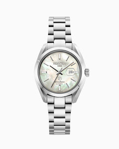 Montalbano Ladies 31mm Automatic Three-Hand Date White MOP Dial Silver Bracelet Sapphire glass Stainless Steel swiss watch