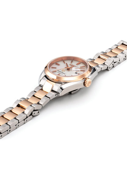 Montalbano Ladies 31mm Automatic Three-Hand Date White Mop Dial Two-Tone Bracelet Sapphire glass Stainless Steel swiss watch