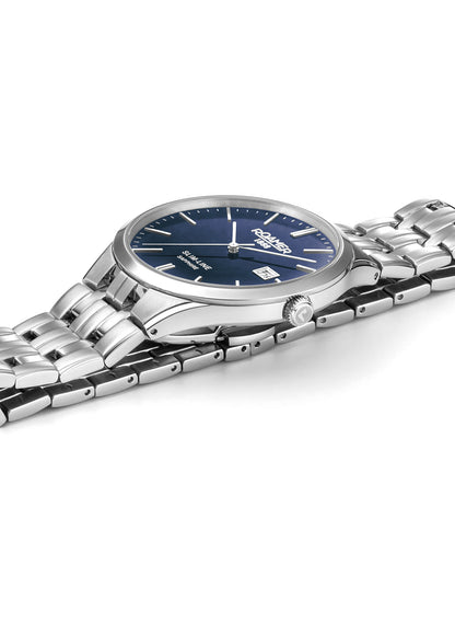 Slim Line Classic Ladies 30mm Quartz Two-Hand Date Silver Bracelet Sapphire glass Stainless Steel swiss watch