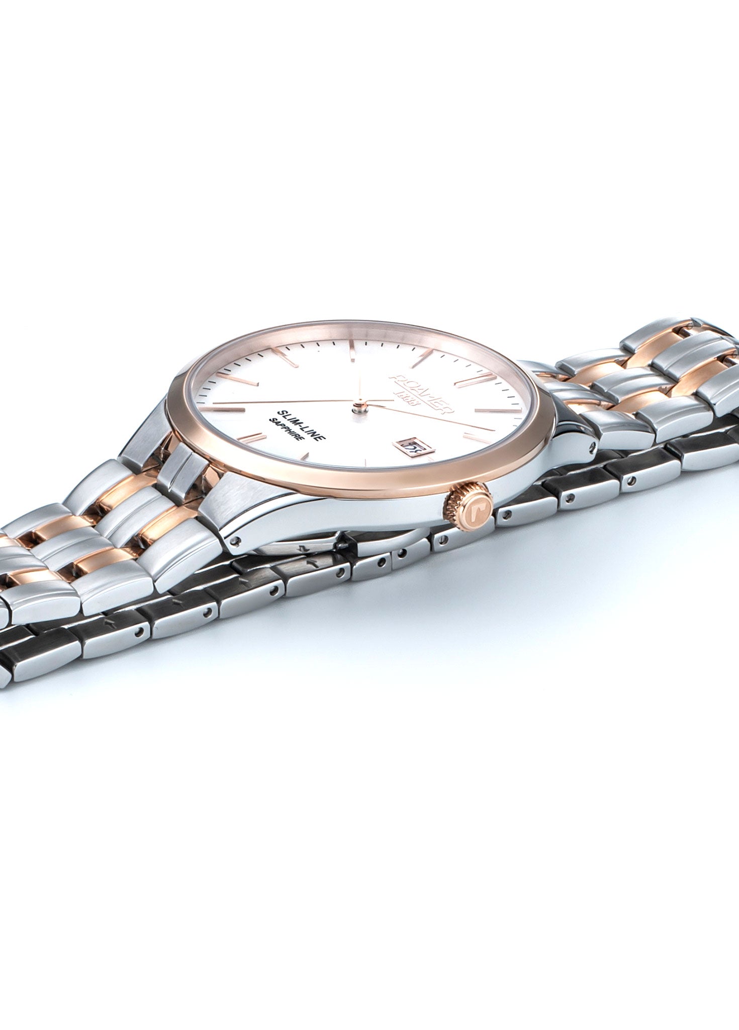 Slim Line Classic Ladies 30mm Quartz Two-Hand Date Two-Tone Bracelet Sapphire glass Stainless Steel swiss watch