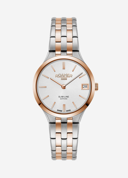 Slim Line Classic Ladies 30mm Quartz Two-Hand Date Two-Tone Bracelet Sapphire glass Stainless Steel swiss watch